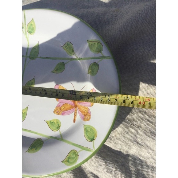 11” spring platter Easter butterfly dinner party gathering green Italy Italian - Picture 9 of 9